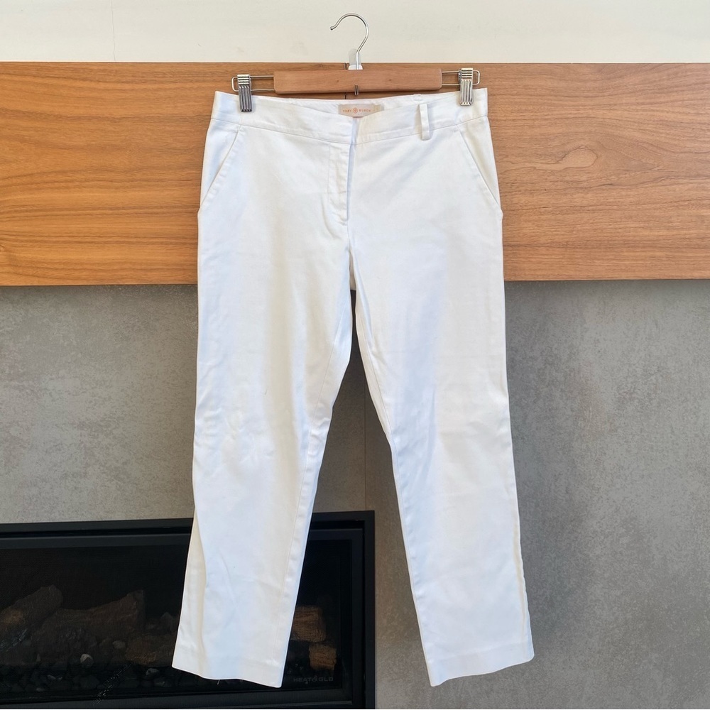 TORY BURCH Women’s ‎ White Slim Tuxedo Style Capri Dress Pants, Size 2